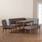 Baxton Studio Arvid Mid-Century Gray Upholstered 5-Piece Wood Dining Nook Set 155-9305-9306-9307-9308 - alternate 5